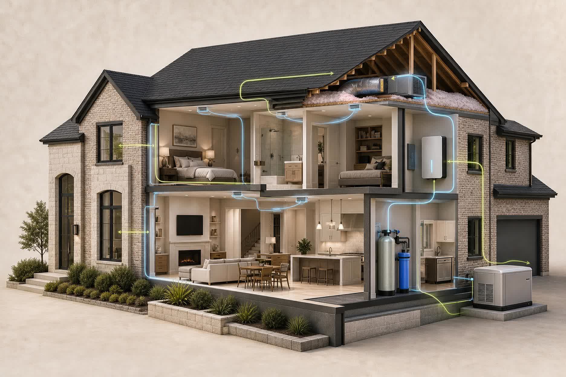A connected home illustrating coordinated household improvement planning
